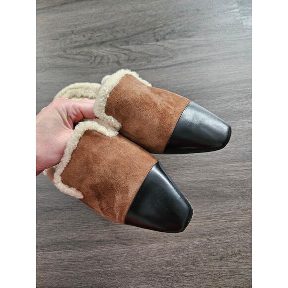 Veronica Beard Women's Brown Cedar Cecile Shearling Mule NWOB Size 8.5 - Picture 6 of 11